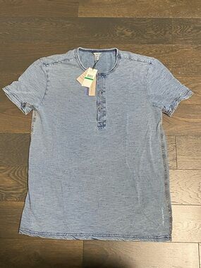 Calvin Klein Jeans Light Blue Short Sleeve Henley